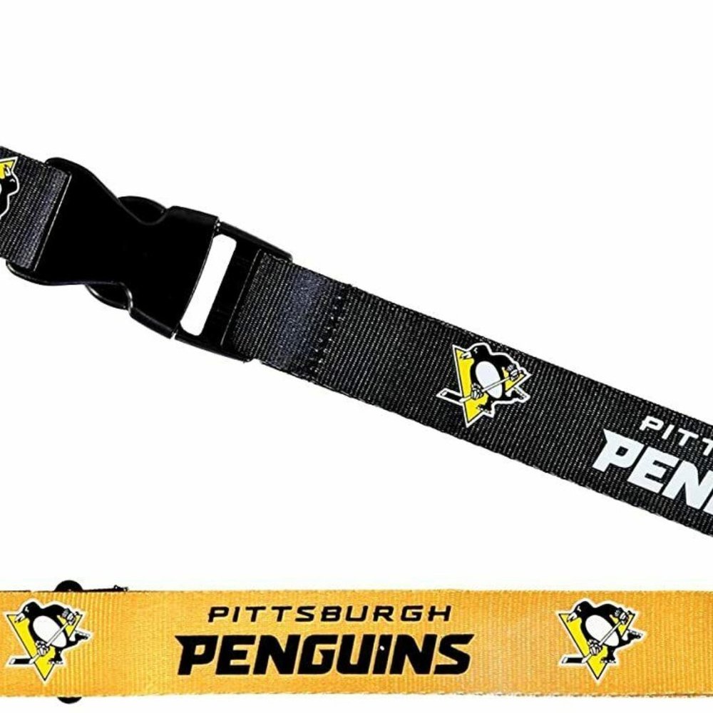 PITTSBURGH PENGUINS 2 SIDED/ REV LANYARD KEYCHAIN